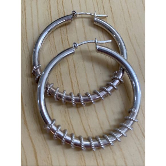 Sterling Silver Hoop Earrings - Picture 1 of 3